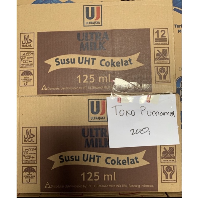 

susu ultra coklat, stawberry, full cream 125ml