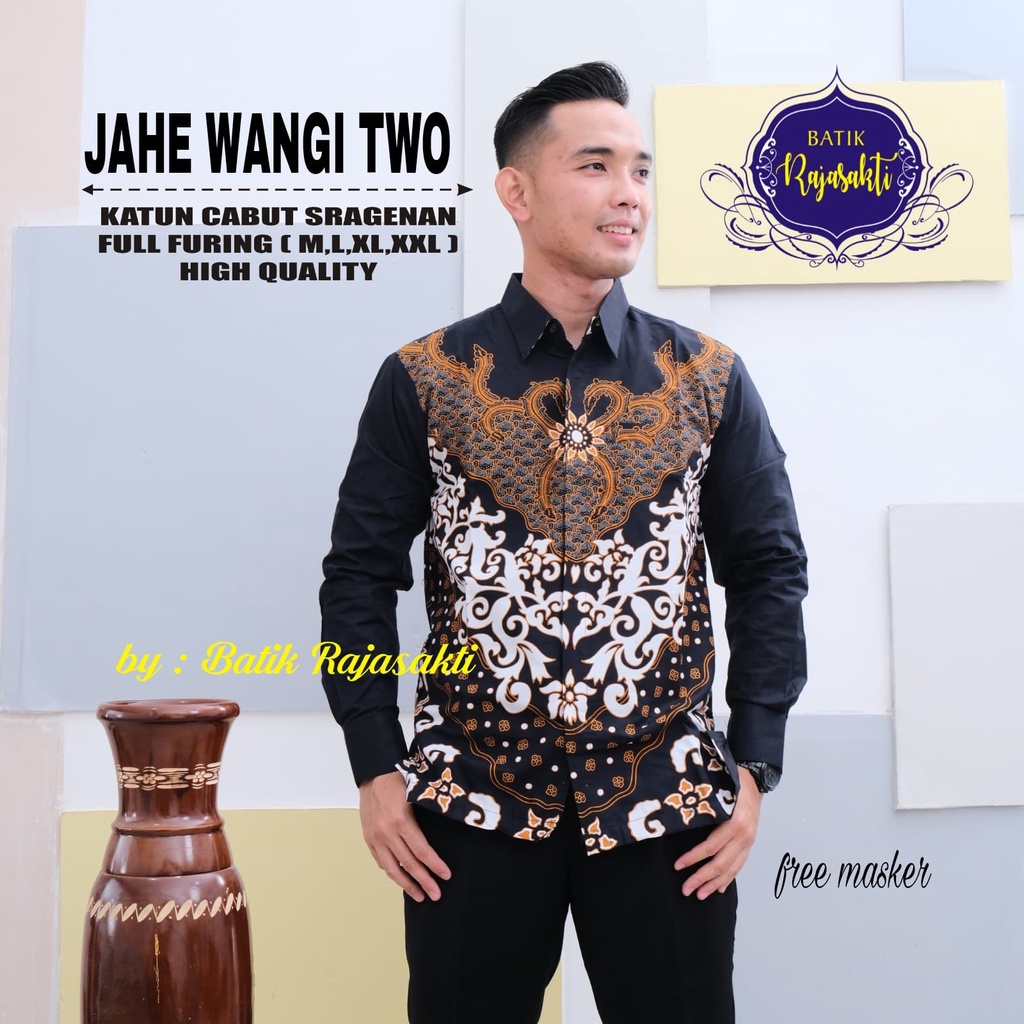 JAHE WANGI TWO RAJASAKTI KEMEJA BATIK SOLO PRIA LENGAN PANJANG LAPIS FURING ATASAN BATIK PREMIUM MODERN KATUN HALUS BAHUWIRYA  BANAMITRA BANAMITRA PUTIH BANGSAWAN BAYU PUTRA BERLIAN BIRU BHARATAYUDA BIMASENA BIRENDRA BIRU INDAH BRAHMAKERTA BRAHMAKERTA