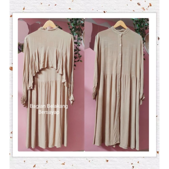 Long Tunik | Midi Sayap Rayon Kringkel Busui by Mikka