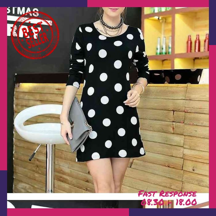 [Dress Sharon Lt] Dress Wanita Spandex Hitam
