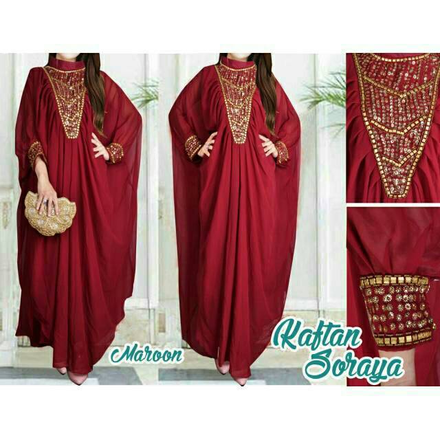 Arnis Soraya Kaftan Jumbo full Payet Gold Mewah