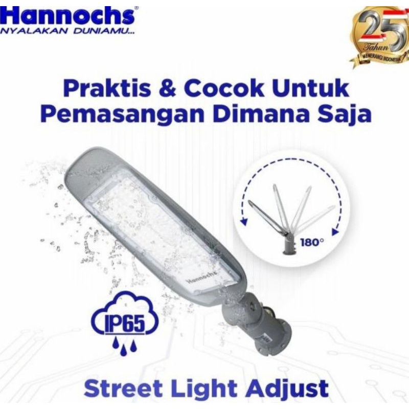 Lampu Jalan Hannochs 100 Watt Cahaya Putih / Led Street Light Adjust