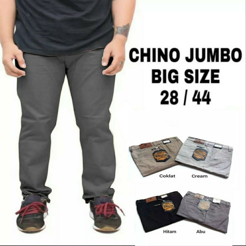 BIG SIZE 37-50 CELANA chino pria ukuran jumbo/ original cotton twill/CELANA katun jumbo Pria