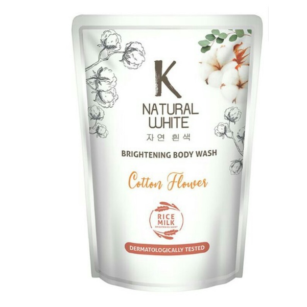 K-NATURAL White Brightening Body Wash Cotton Flower Refill 420 ml