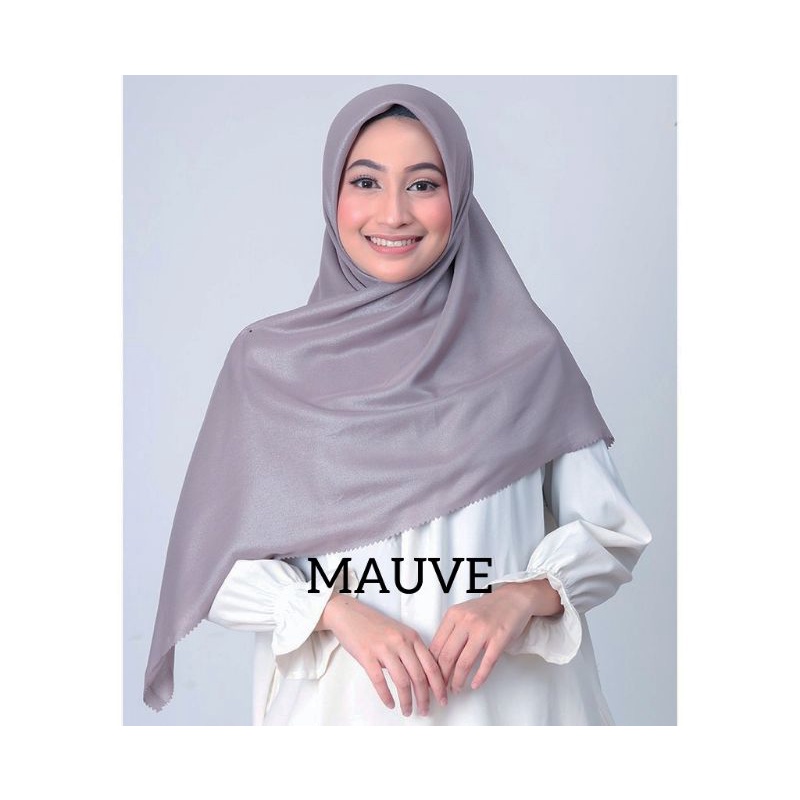 LUXURY PLAIN LC BY UAMAMA SCARF TEPI LACER CUT HIJAB/KERUDUNG GLOWING PESTA MEWAH SEGI EMPATi-MAUVE