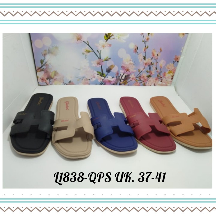 SANDAL SELOP WANITA IMPOR GLANZTON L-1838-QPS UK. 37-41