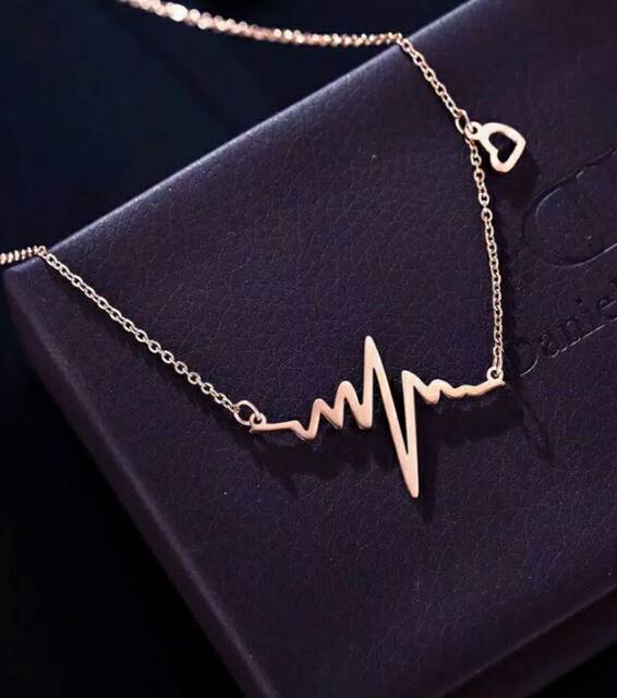 GG kalung Heart Beat Titanium#kL-127