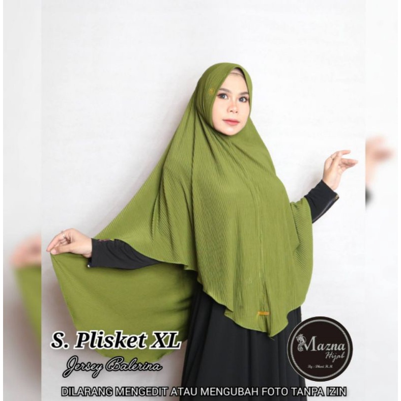 154 JILBAB MAZNA PLISKET JUMBO PET SABIT BUSA SIZE XL/HIJAB JERSEY BALERINA ORIGINAL BRANDED MASNA B