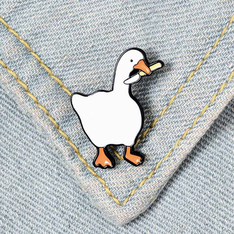 Funny Cartoon Goose Brooch Enamel Pins Cute Duck Brooches Badges Clothes Lapel Pin