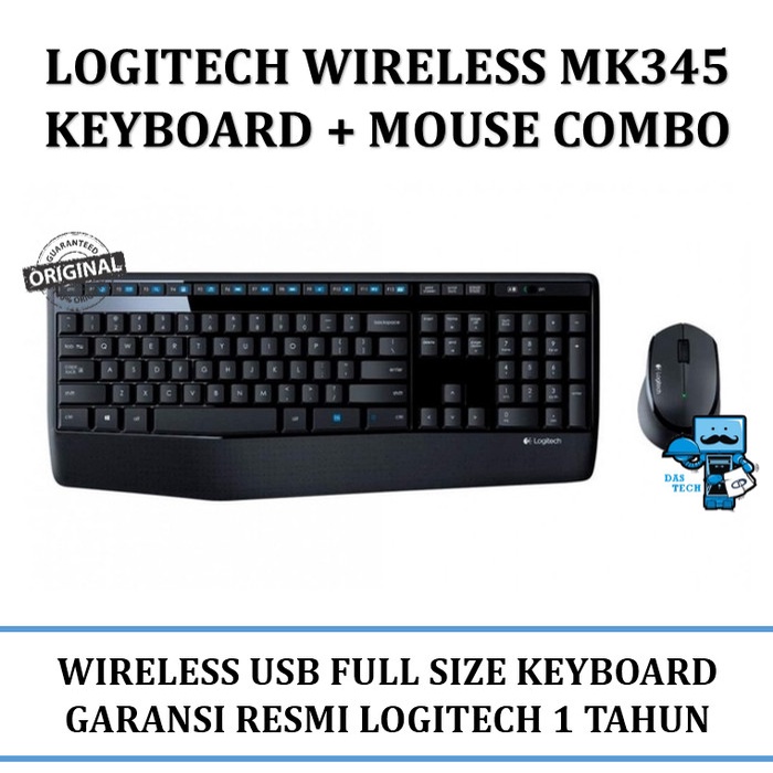 Keyboard Mouse Logitech Wireless Combo MK345 Original