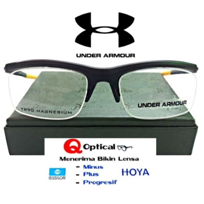 Kacamata Frame Pria Model Half Sporty Under Armour 0854- S54 Satin Black/Y