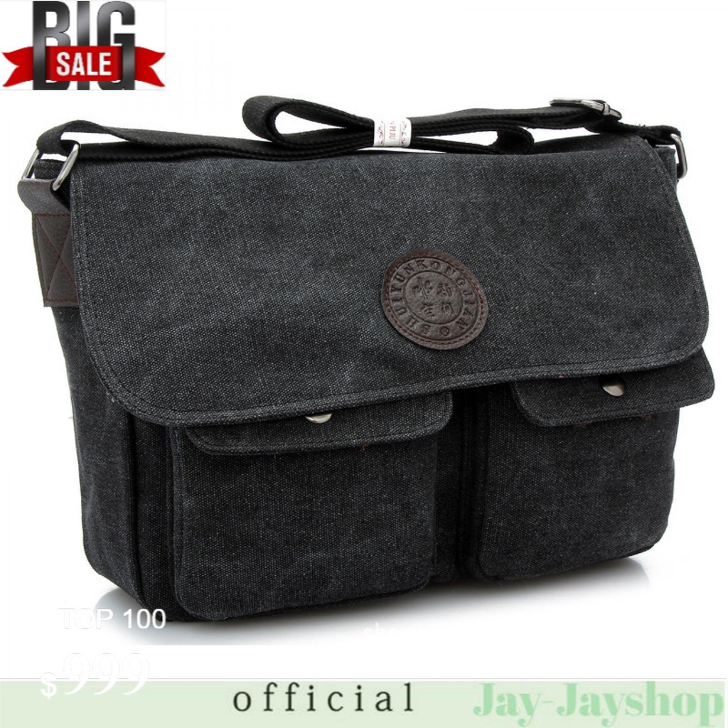 Dxyizu Tas Selempang Messenger Bag Bahan Canvas - 1008