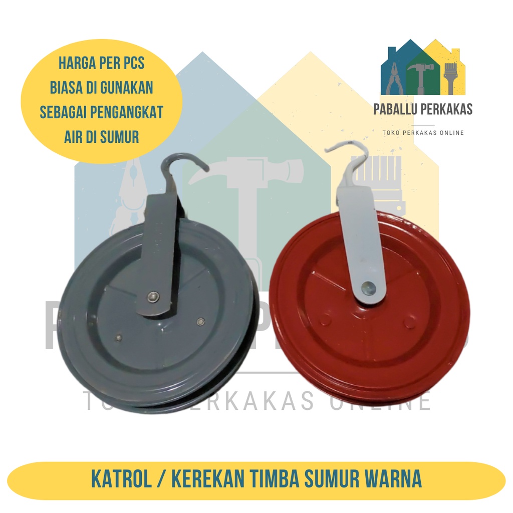 Katrol Sumur Air / Katrol Timba / Kerekan Timba Sumur Warna Bulat