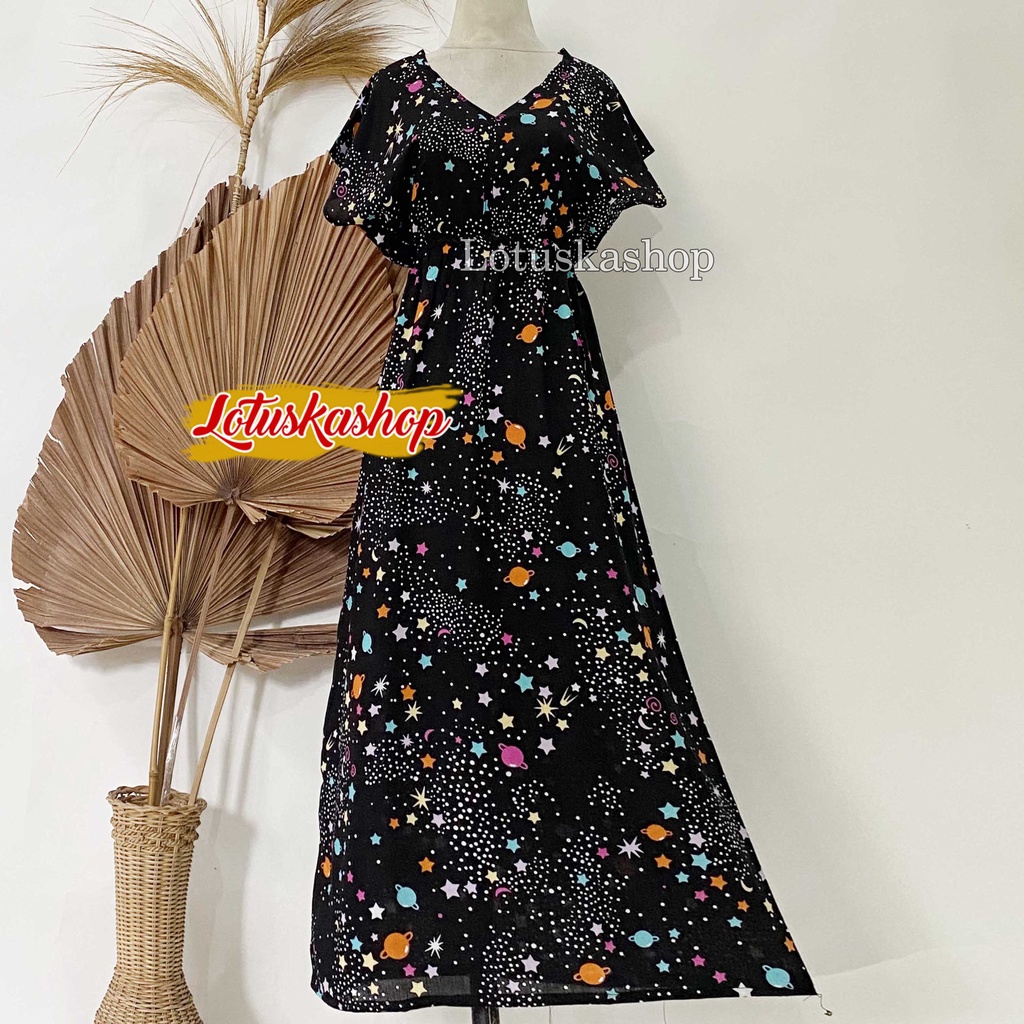 Dress Manohara Bali Panjang Mawar-Stralight Hitam