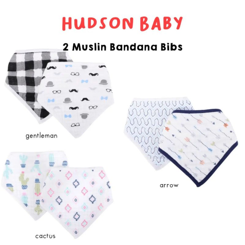 Hudson baby muslin bandana bibs / Bib Slabber Tatakan Iler Segitiga