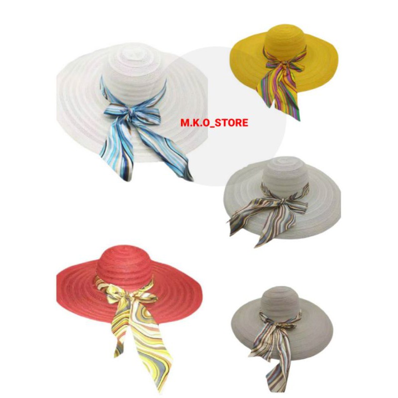 Topi Pantai Import premium / Topi Pantai Nylon Pita/Topi Wanita Import