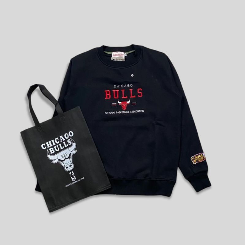CREWNECK CHICAGO BULLS | SWEATER CHICAGO BULLS BORDIR FULL TAG & LABEL PREMIUM