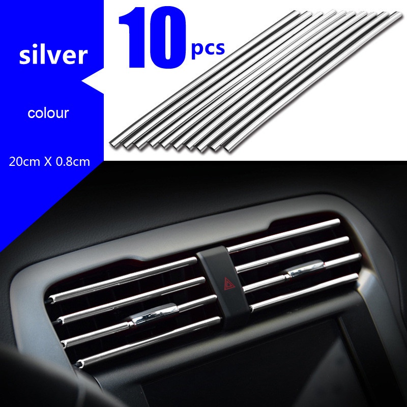 10pcs Strip Dekorasi Ac Mobil Universal Bentuk U