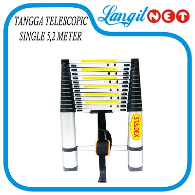 TANGGA TELESKOPIK STADEX SINGLE 5.2 METER ALUMINIUM TELESCOPIC LADDER