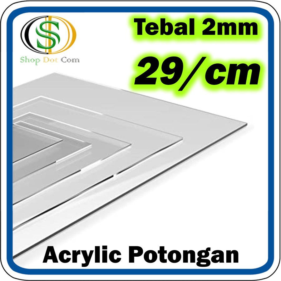 Acrylic / Akrilik 2mm Bening Potongan Request per CM