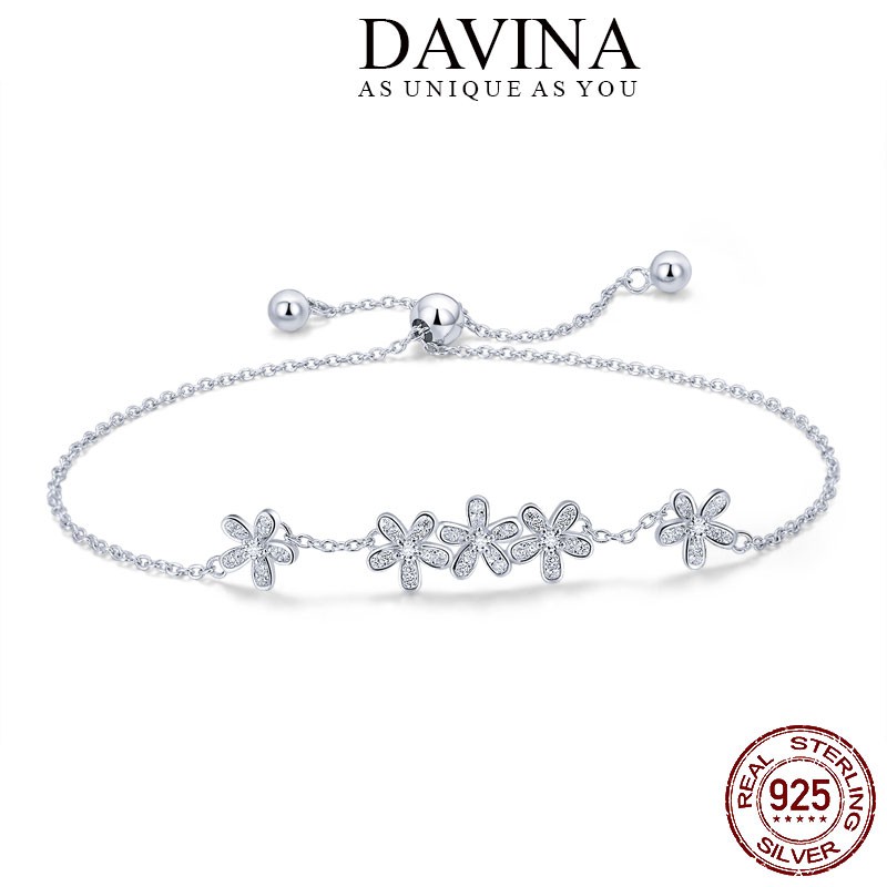  Gelang  Perak  DAVINA Daisy Bracelet 925 Sterling Silver 