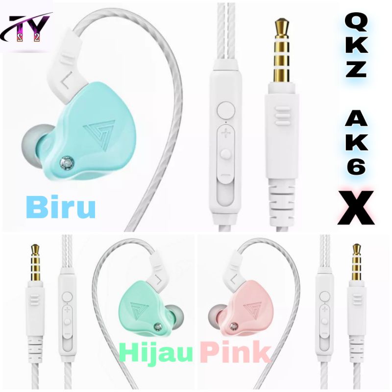 QKZ AK6-X In Ear Hifi Earphone subwoofer Sports With Mic Headset Music Headphone Gaming with Box