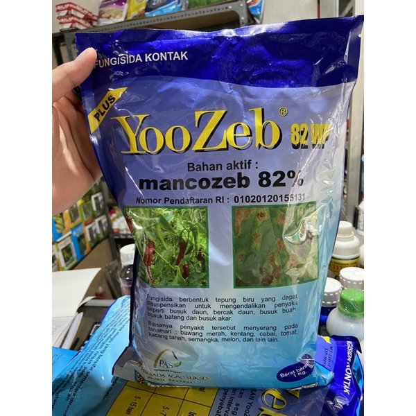 fungisida kontak yoozeb blue 1kg 82wp fungisida mancozeb biru 82% yozeb plus