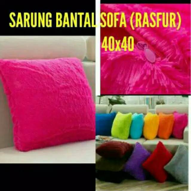 Sarung bantal sofa bulu rasfur