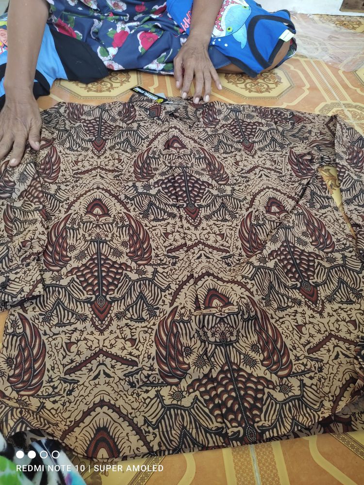 Atasan Batik Pria Lengan Panjang Kenongo Hem Padi Pekalongan M L Xl