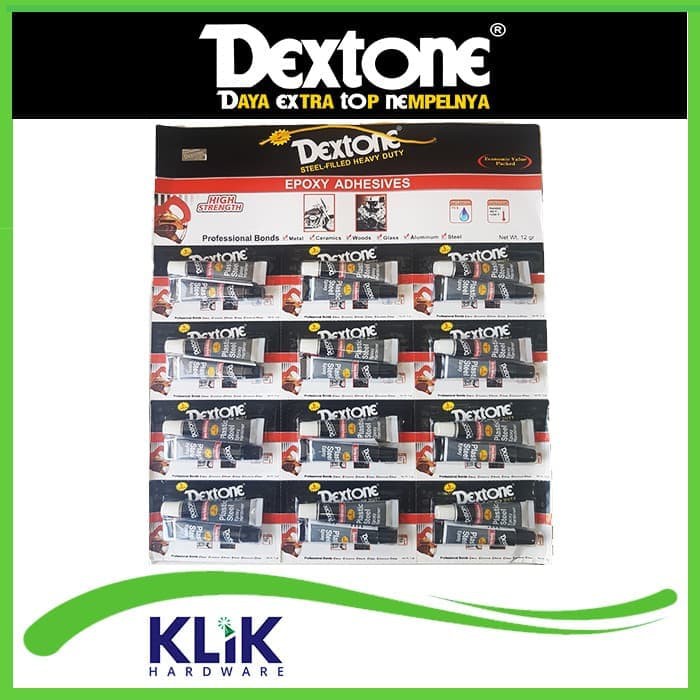 Dextone Lem Besi Epoxy Plastik Steel 5 Menit Ecopack 12 gram