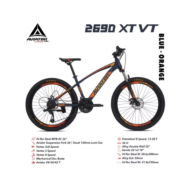 Sepeda Gunung MTB 26 dan 24 Aviator 2690 XT VT