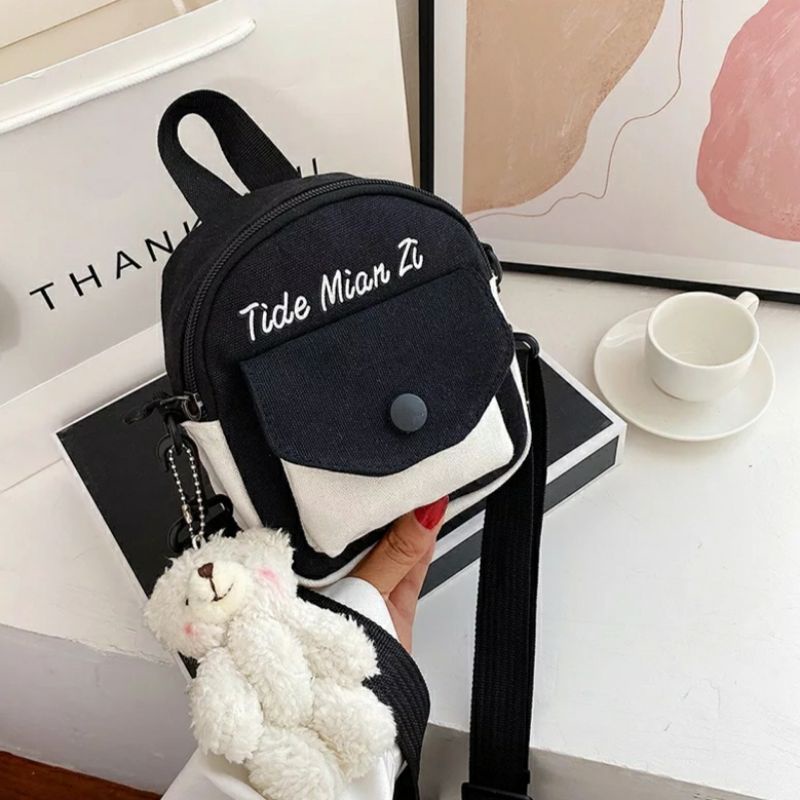 dem_sare / DS1128 MIANZI Tas Selempang Wanita Sling bag Mini Sling Bag Tas selempang kanvas Tas Selempang Wanita Fashion Korea Murah