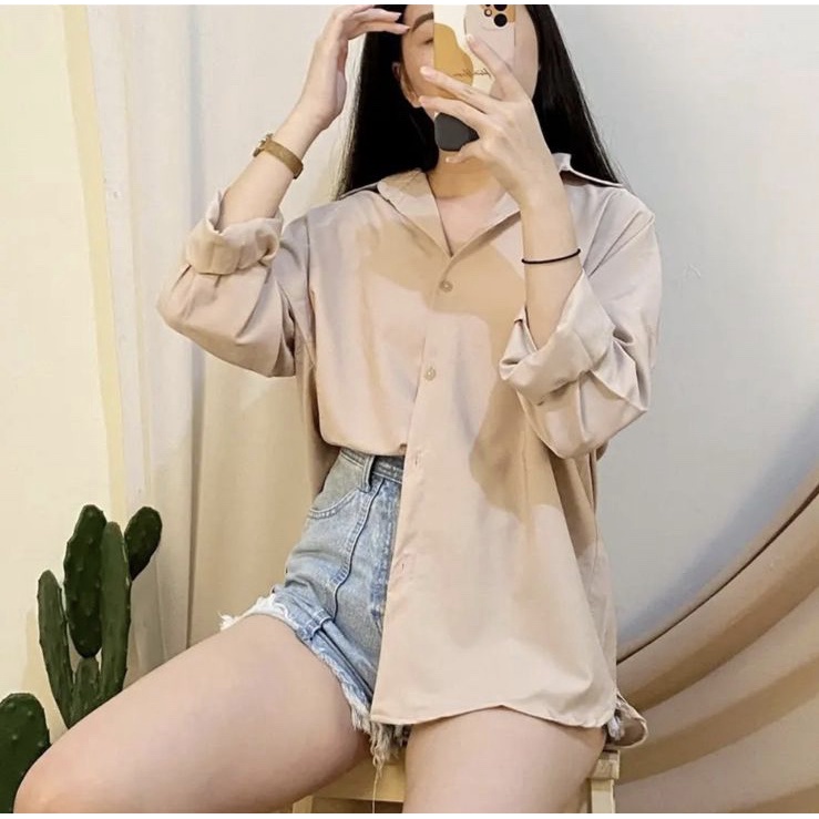 BEFAST - ZEC OOTD Kemeja TANHA / Qelsi SHAKILA Oversize Shirt / Pakaian Wanita / Kemeja Oversize Wanita Kekinian / Fashion Wanita Kerja / Kem Bisa Di Jadikan Outer / Kemeja Jumbo Polos / Fashion Modis Wanita / Terlaris