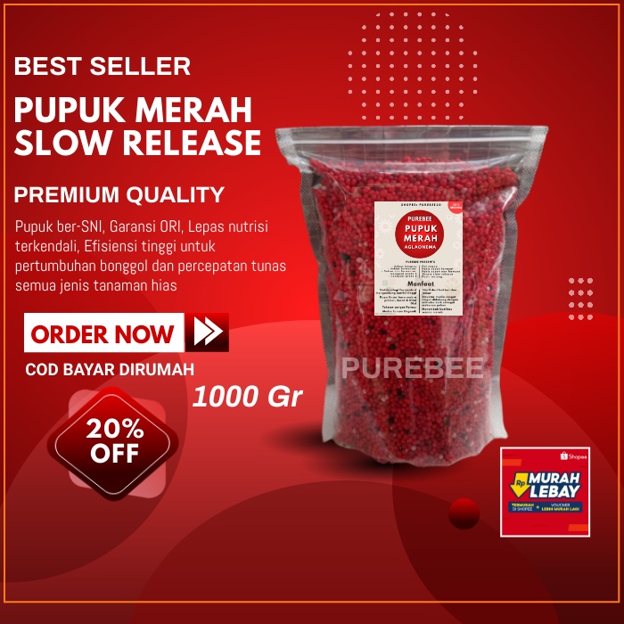 Media Tanam Aglonema Pupuk merah Aglonema Slow release Subur Super Osmocote merah bonggol Dekastar O