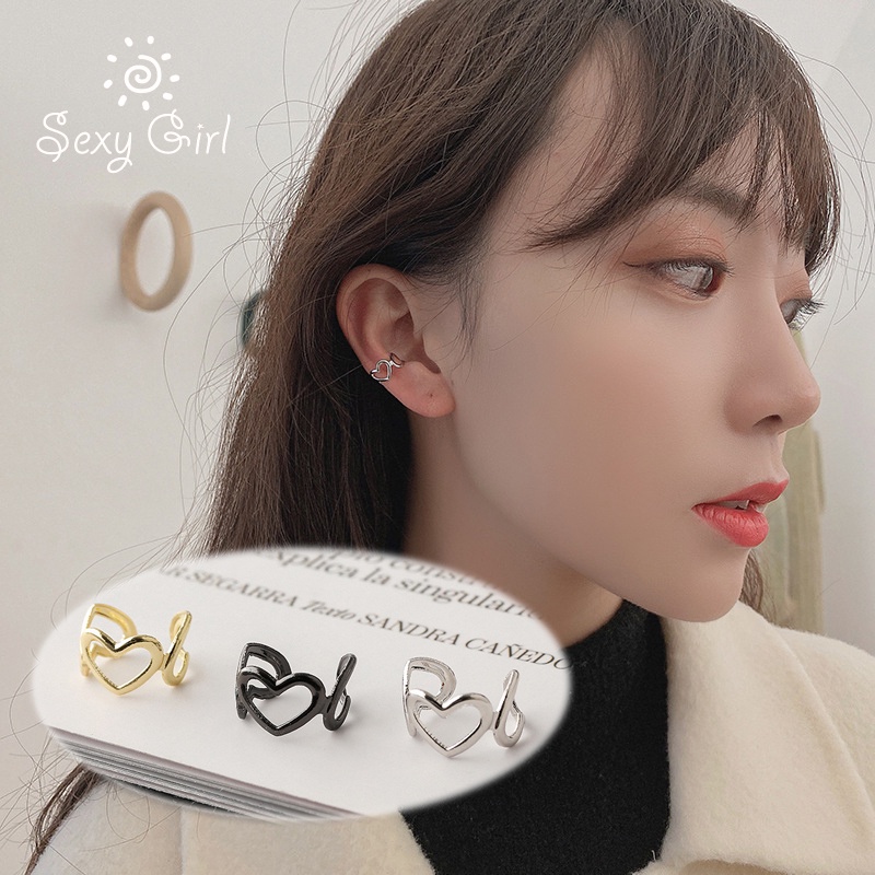 2021 Love No Pierced Ear Bone Clip Temperament Net Red Korean Ear Clip Female Simple Wild Personality Earrings Sexy Girl Jewelry