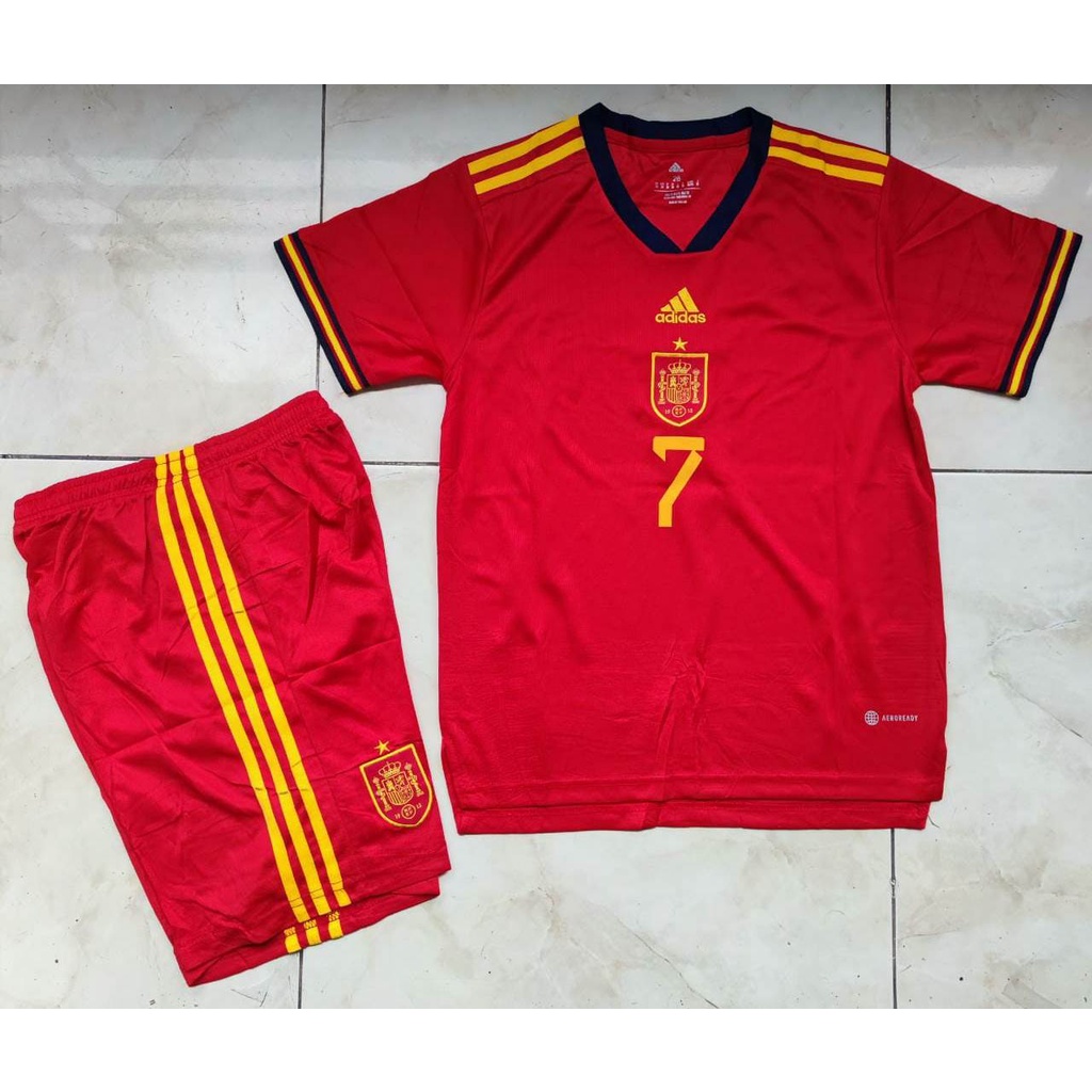 Jersey Baju Bola Anak Spanyol Home Kids 2022 2023 Fullset Satu Set Grade Ori