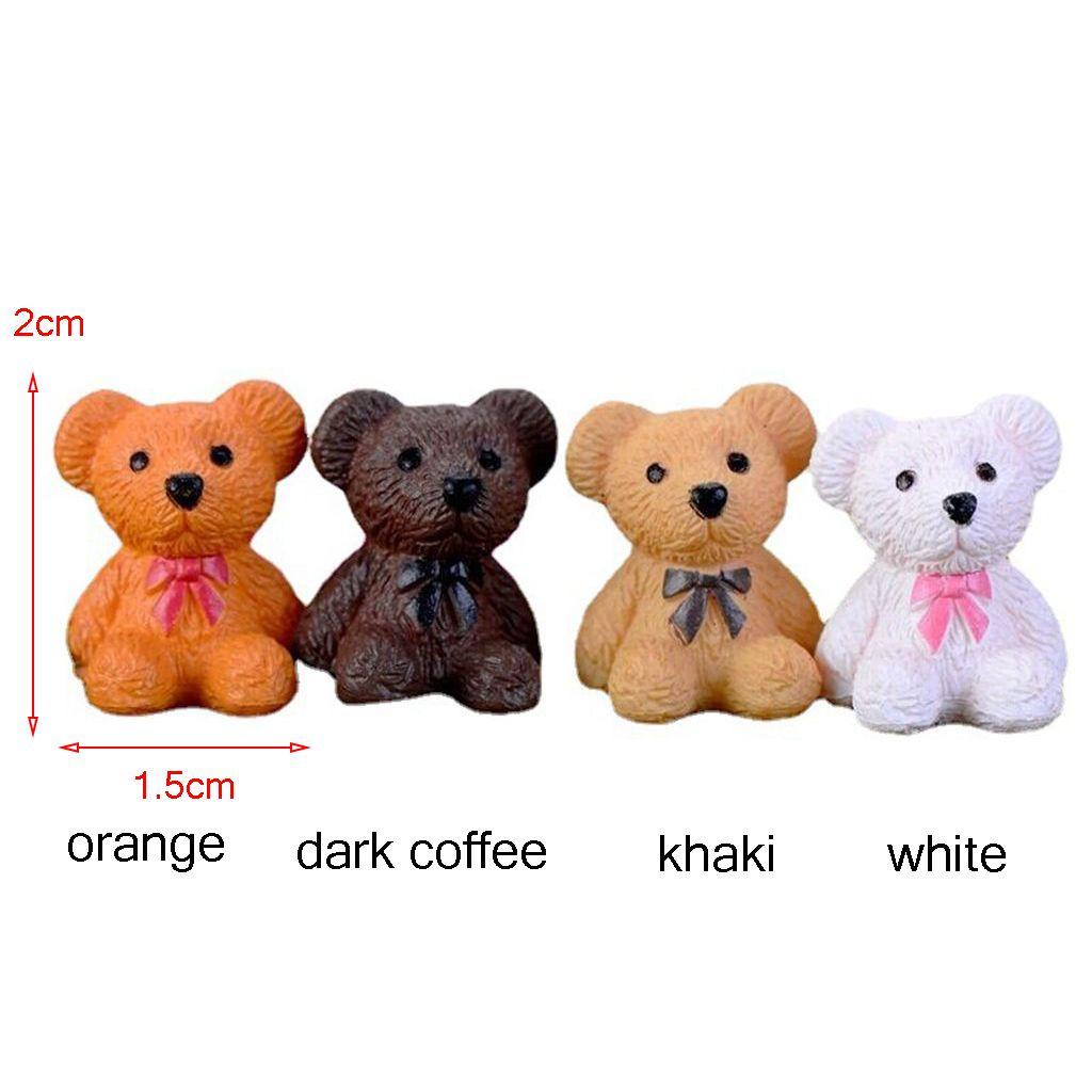 [Elegan] Mini Bears Patung Resin Menggemaskan Dekorasi Desktop Mini Taman Sukulen DIY Hadiah Anak Hiasan Kue