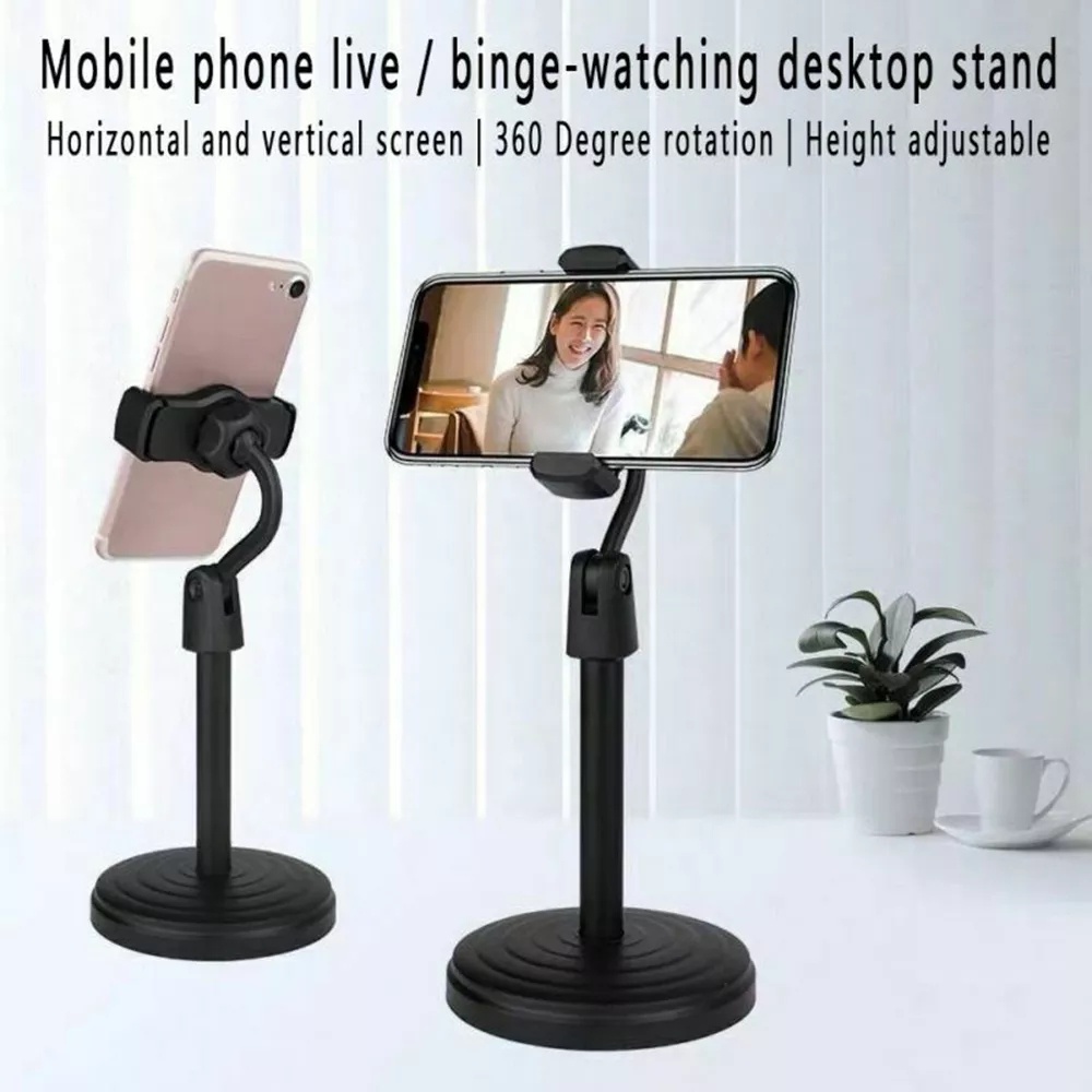 Holder HP Di Meja Untuk Live Striming Zoom Vidio Call Youtube Fleksibel 360 Derajat 2 in 1 Model Tiang Phone Desktop Stand Adjustable