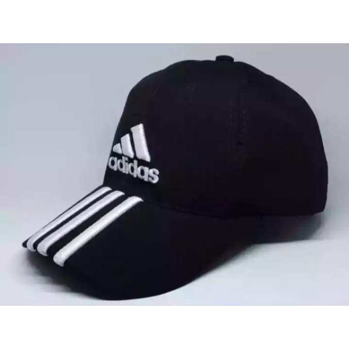 Topi Pria / Wanita Baseball Golf Logo Ediko Sport Fashion - Navy-ADIDAS GARIS HITAM
