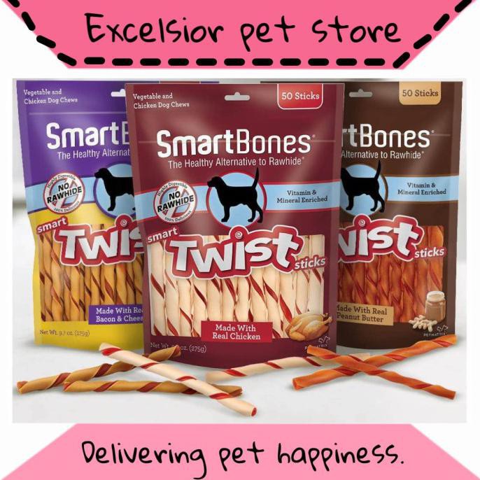 

Smartbones Twist Stick Chicken / Bacon & Cheese / Peanut - Chicken