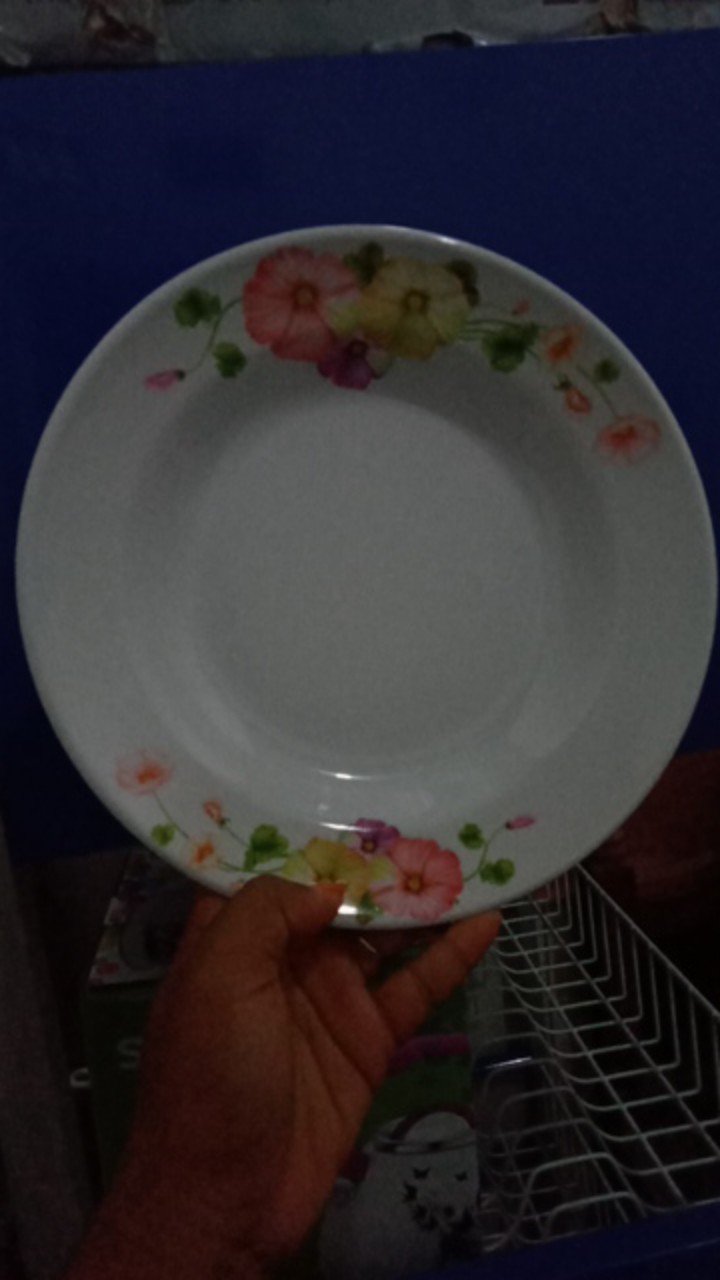 Piring Makan Bulat Melamin 9 [p-509] | Ayam/bunga | Singasingi