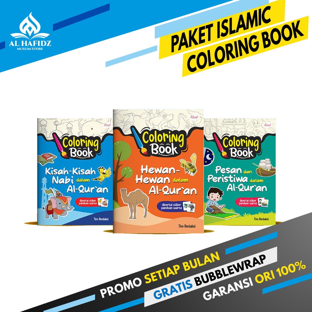 Ziyad Books Paket Muslim Coloring Books Buku Edukasi Mewarnai Anak ISI 3 BUKU