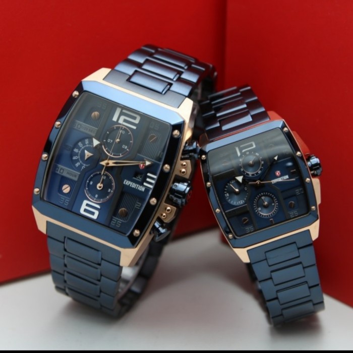 Expedition Couple Pria Wanita E6636 E 6636 Blue Rosegold Original