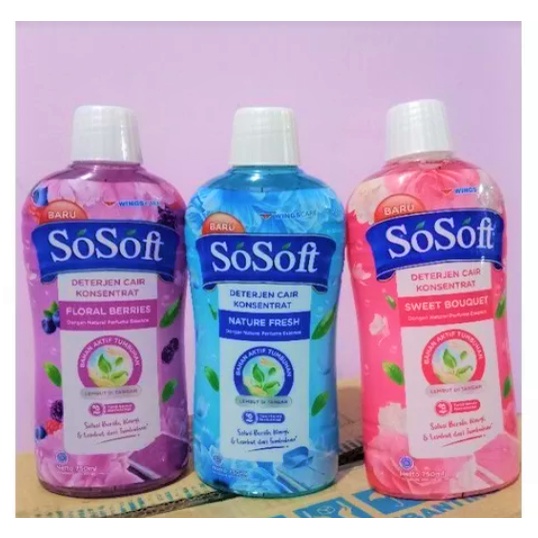 (PROMO) SoSoft Detergen Cair 700 ML Nature Fresh / Sweet Bouquet SoSoft Botol 700ML so soft liquid detergent sosoft deterjen cair sosoft biru sosoft pink