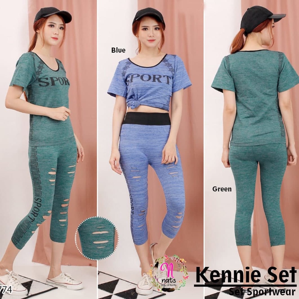 baju olahraga wanita Setelan senam KENNIE SET baju senam wanita set olahraga legging zumba celana se
