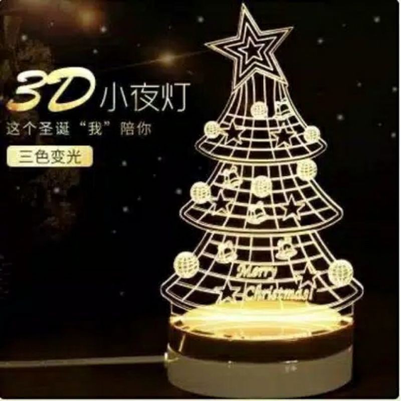 KADO UNIK HADIAH LAMPU TIDUR CUSTOM KPOP BTS BT21 EXO ULANG TAHUN GIFT PACAR DEKORASI KAMAR MINIMLIS-Pohon natal