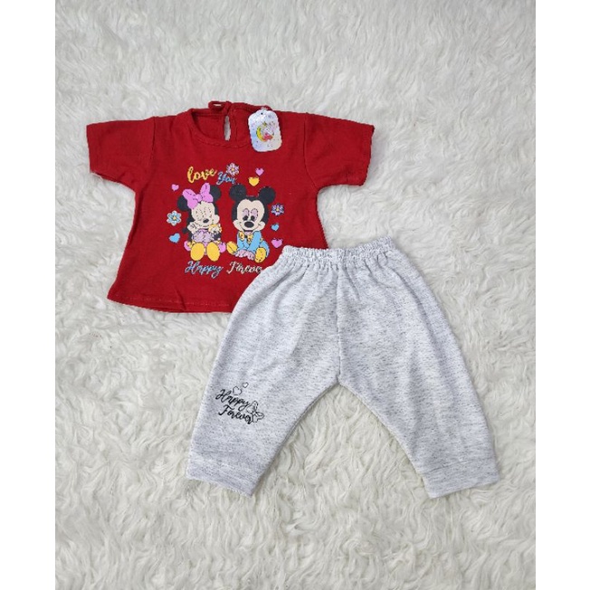 baju bayi perempuan stelan celana  mikey jghs22