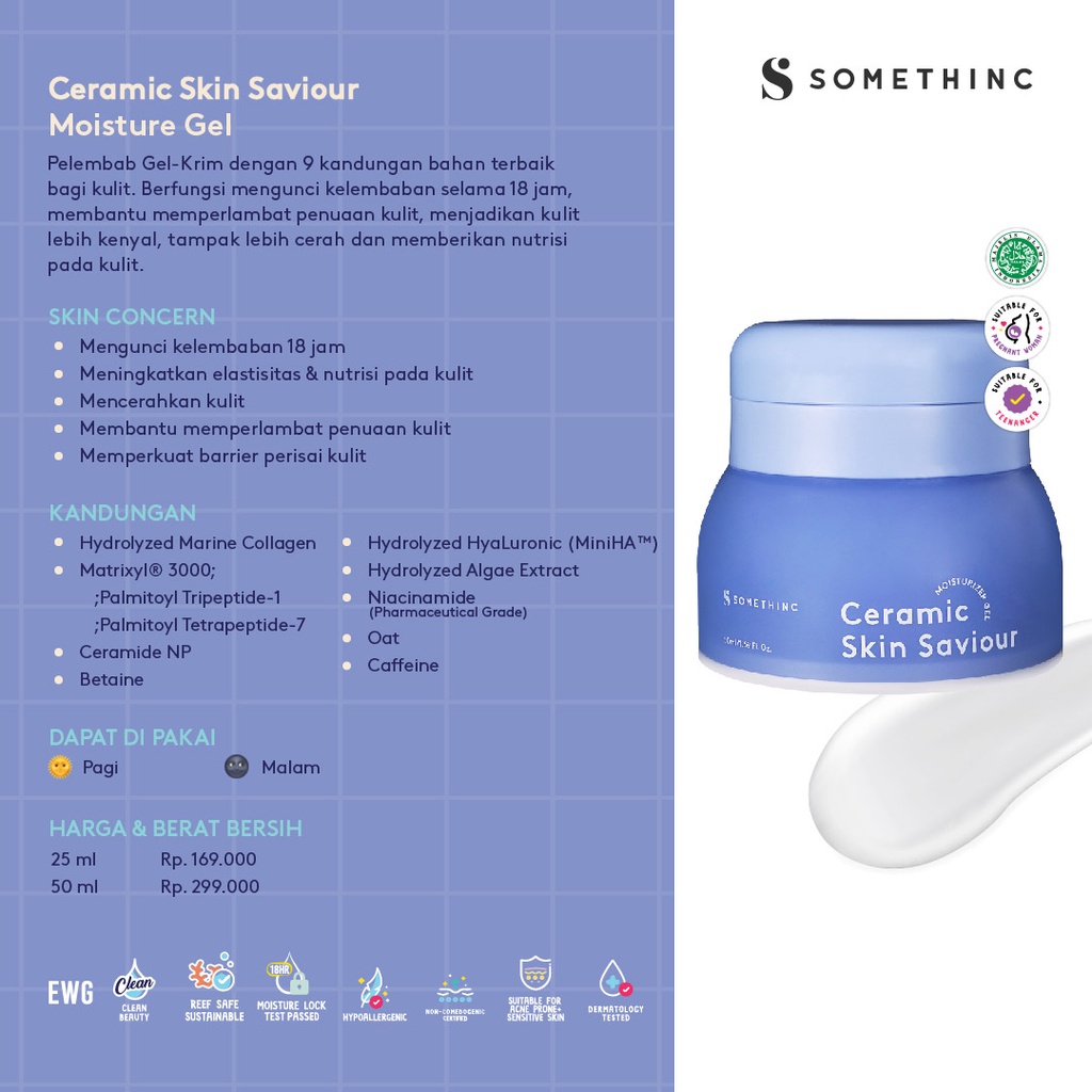 SOMETHINC Ceramic Skin Saviour Moisturizer Gel Ceramide Pelembab Moisturiser Skin Barrier