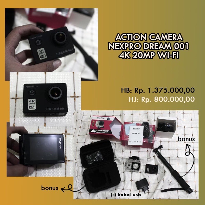 PRELOVED Action Cam NexPro DREAM 001 (4K 20MP) u