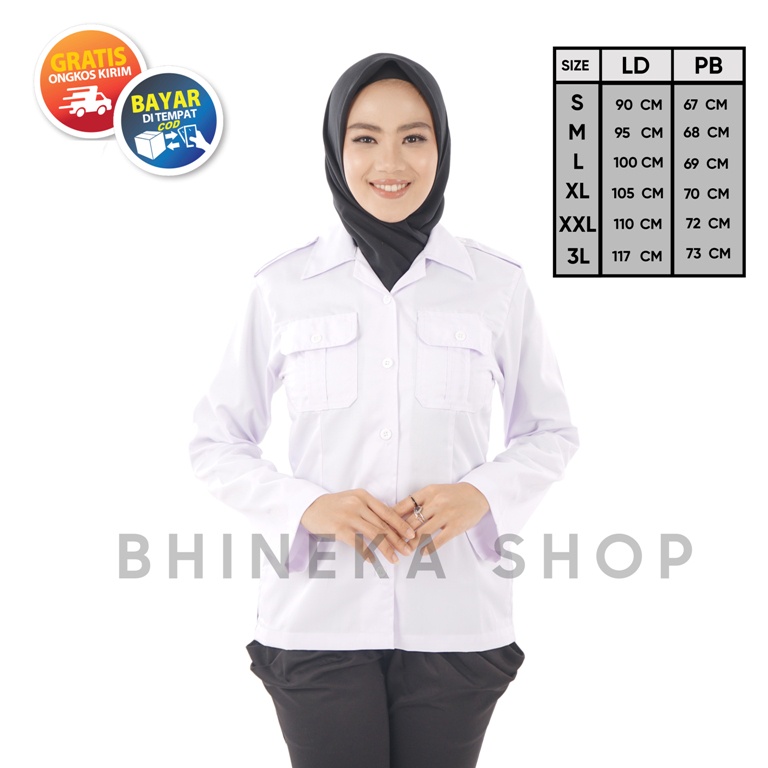 Seragam Pns Putih Lengan Pendek Wanita Setelan Kemeja Pdh ROK &amp; CELANA Khaky Pns Seragam Pns Wanita Baju Pemda Wanita Baju Putih Pns
